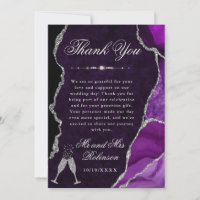 Purple and Silver Glitter Agate & Marble Wedding