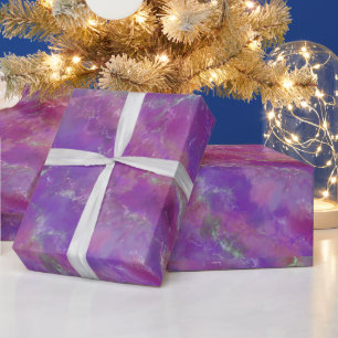 Purple and silver Marble Pattern Wrapping Paper