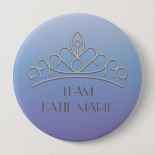 Purple and Silver Pageant Tiara Support / Team 10 Cm Round Badge