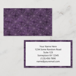 Purple and Silver Spiderweb Gothic Pattern Business Card