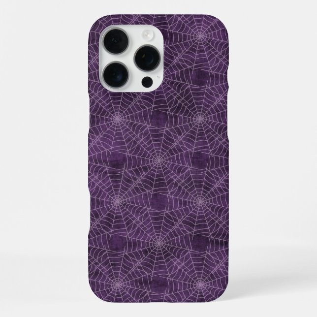 Purple and Silver Spiderweb Gothic Pattern iPhone Case (Back)