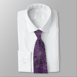 Purple and Silver Spiderweb Gothic Pattern Tie