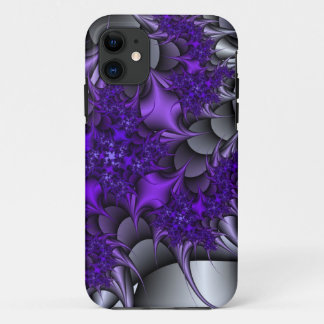 purple and silver thorns fractal iphone case