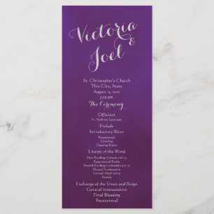 Purple and Silver Wedding Program Programme