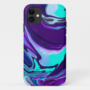 Purple and Teal Abstract Fluid Art   Case-Mate iPhone Case