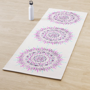 Purple and Teal Dot Mandala Yoga Mat