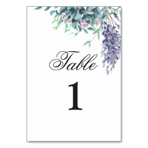 Purple and teal floral wedding. Lavender garden  Table Number