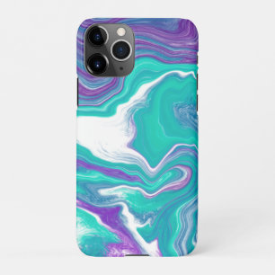 Purple and Teal Fluid Art Marble Art  iPhone 11Pro Case