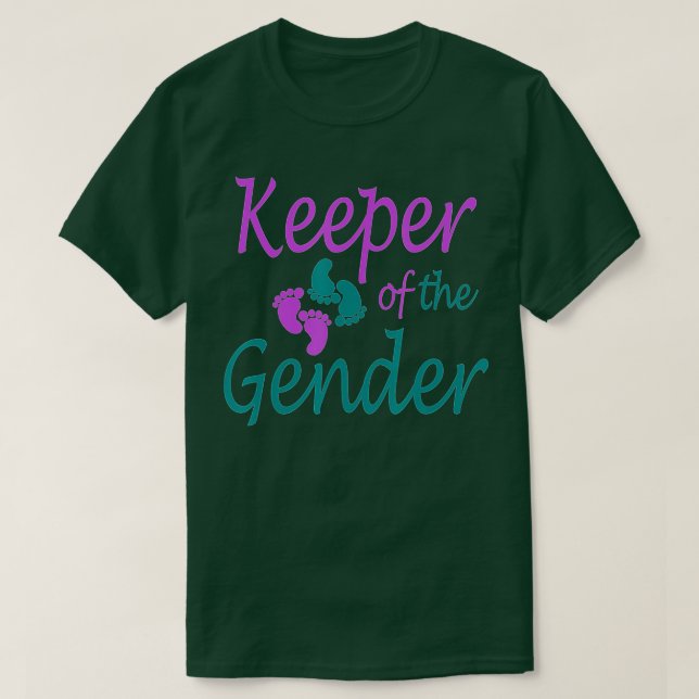 Purple and teal gender reveal for the keeper of th T-Shirt (Design Front)
