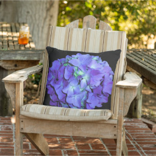 Purple and teal hydrangea, purple blue flowers  cushion