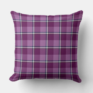 Purple and Trendy Pink Plaid Cushion