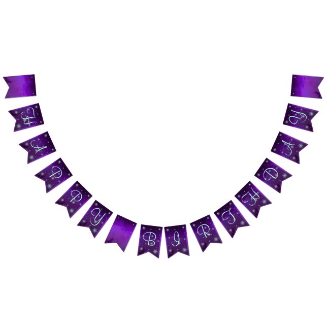 Purple and Turquoise Fairy Birthday Bunting (All)