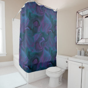 purple and turquoise Marble abstract Shower Curtain