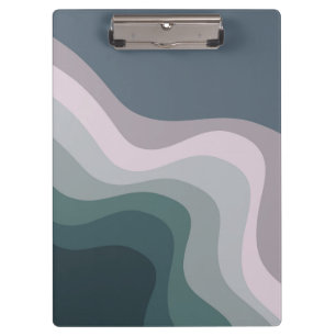Purple and turquoise retro style waves clipboard