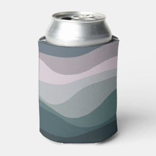 Purple and turquoise retro style waves decoration can cooler