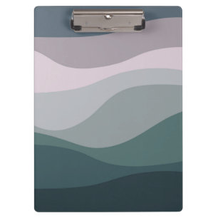 Purple and turquoise retro style waves decoration clipboard