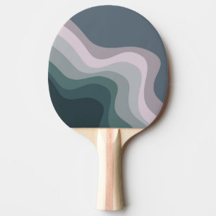 Purple and turquoise retro style waves ping pong paddle