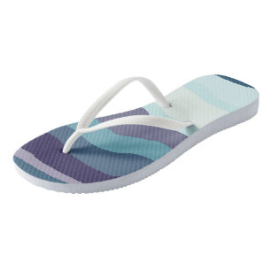 Purple and Turquoise Wavy Stripes Jandals
