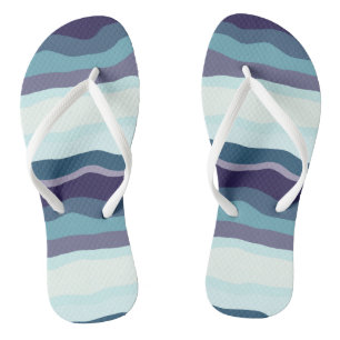 Purple and Turquoise Wavy Stripes Jandals