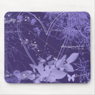 Purple and violet abstract heart mousepad