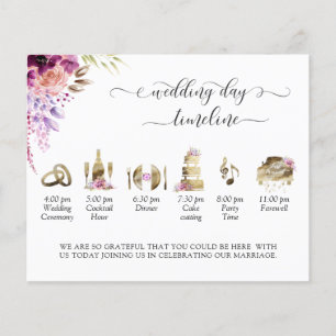 Purple and Violet Wedding Timeline and Program