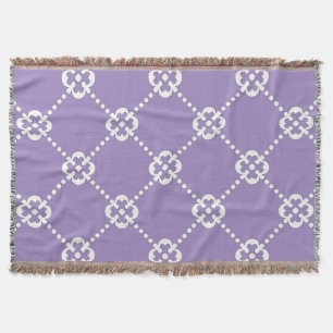 Purple and white abstract pattern throw blanket