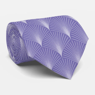 Purple and white Art Deco pattern Neck Tie