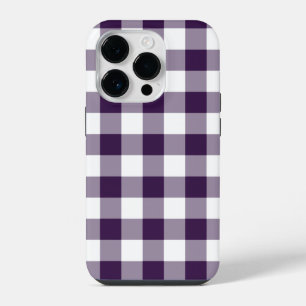 Purple and White Buffalo Plaid iPhone 14 Pro Case