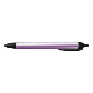 Purple and white candy stripes black ink pen