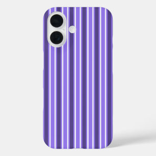 Purple and white candy stripes iPhone 16 case