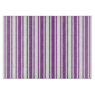 Purple and white candy stripes cutting board