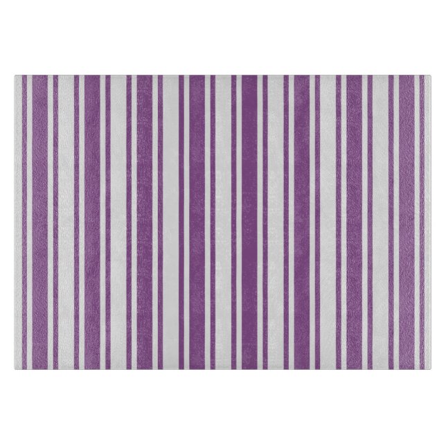 Purple and white candy stripes cutting board (Front)