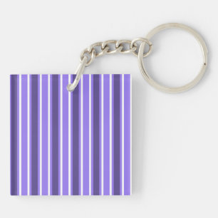 Purple and white candy stripes key ring