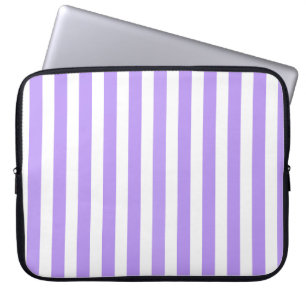 Purple and white candy stripes laptop sleeve