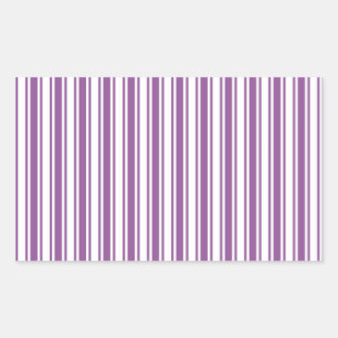 Purple and white candy stripes rectangular sticker