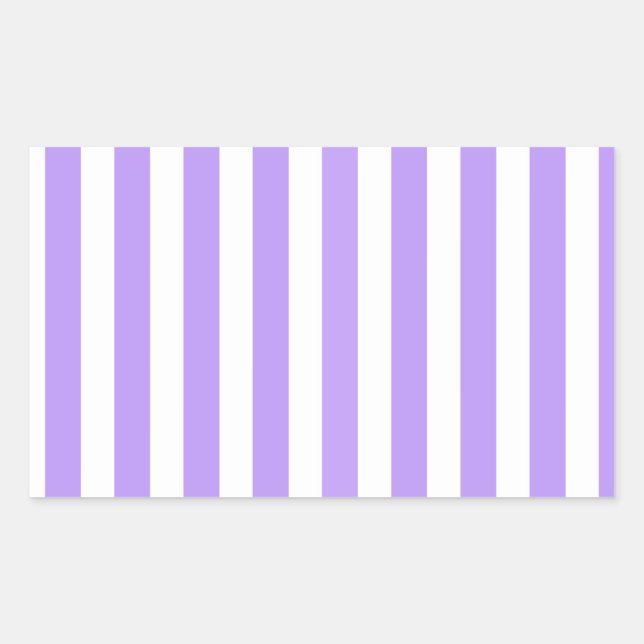 Purple and white candy stripes rectangular sticker (Front)