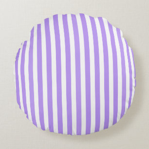Purple and white candy stripes round cushion
