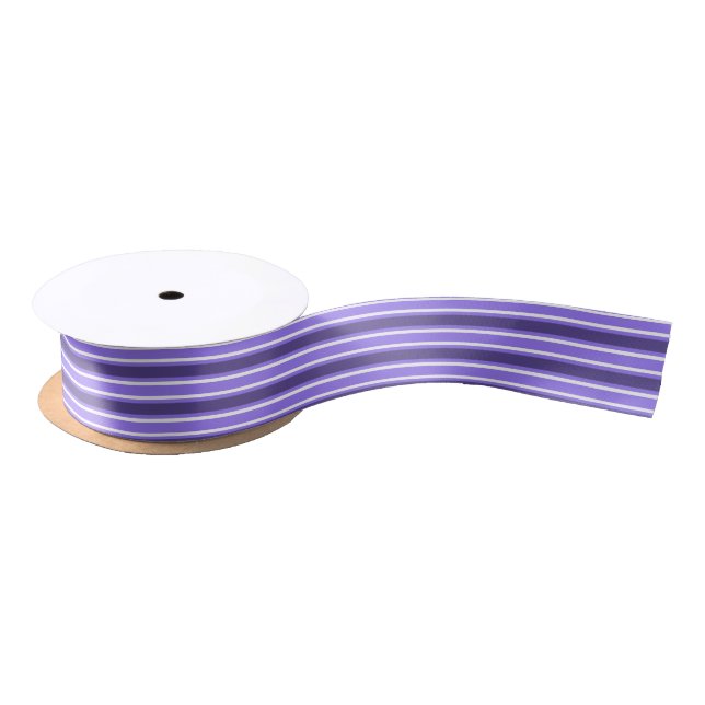 Purple and white candy stripes satin ribbon (Spool)