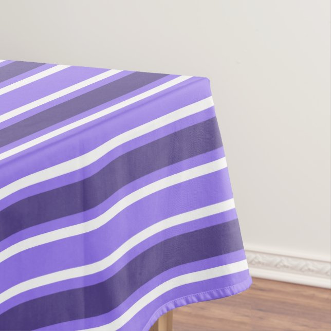 Purple and white candy stripes tablecloth (In Situ)