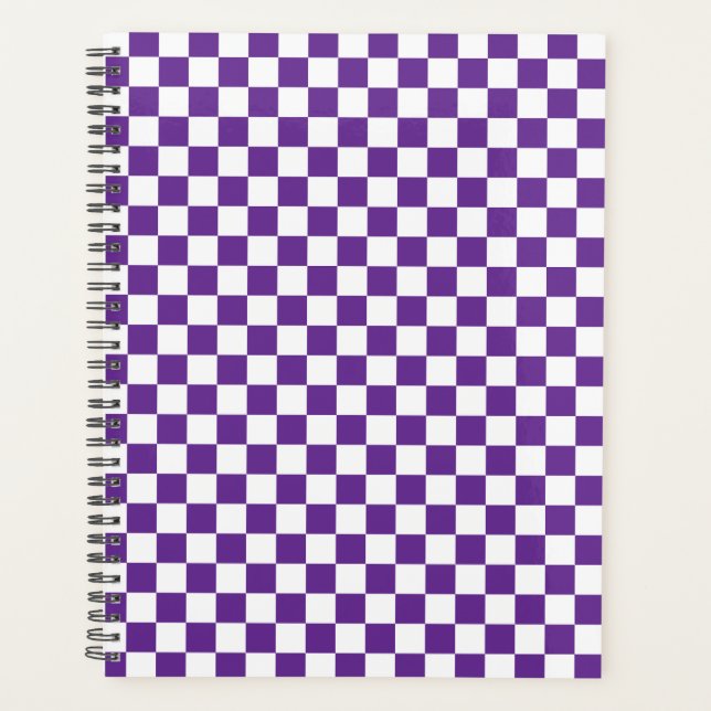   purple and white  Chequered 2024 Planner (Front)