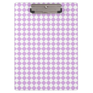 Purple and White Chequered Pattern Clipboard