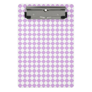 Purple and White Chequered Pattern Mini Clipboard