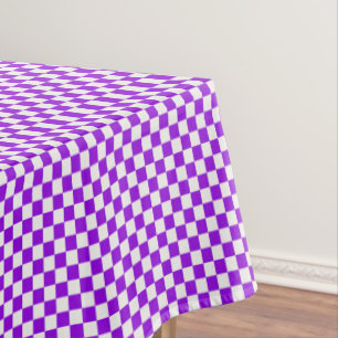 Purple and White Chequered Tablecloth