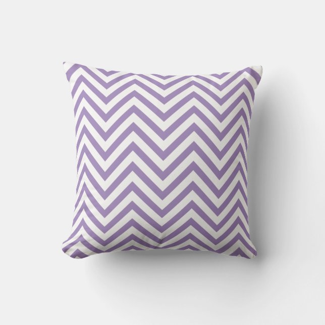 Purple and White Chevron Pattern Cushion (Front)