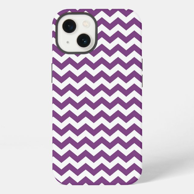 Purple and White Chevron Zigzag Pattern iPhone Case (Back)