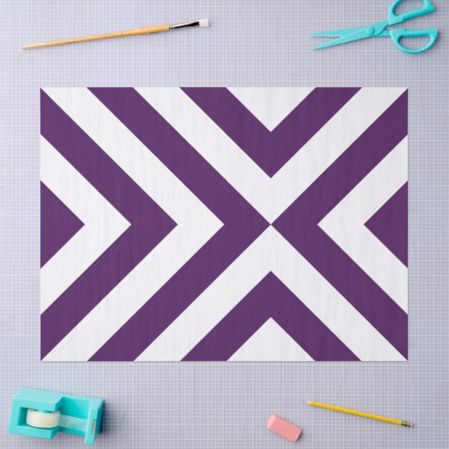 Purple and White Chevrons Tissue Paper (Craft)