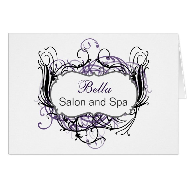 purple and white Chic Business Thank You Cards (Front Horizontal)