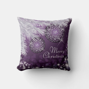 Purple and white Christmas Cushion