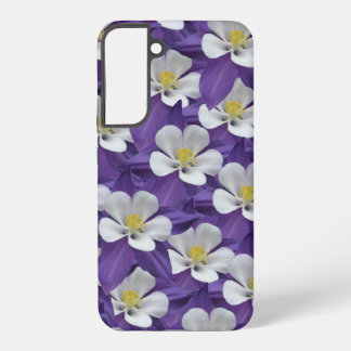 Purple and White Columbine Flower Pattern Samsung Galaxy Case