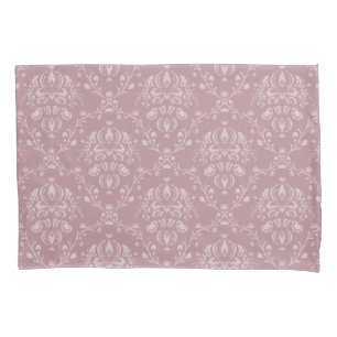 Purple and White Damask Pillowcase